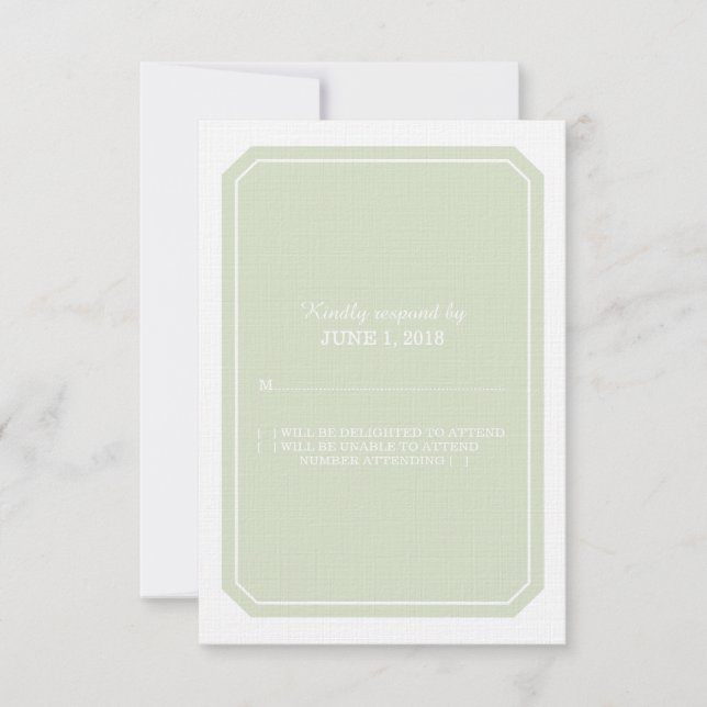 Svarskort för grönt Elegant OSA Kort (Framsida)