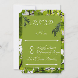 Svarskort för grönt Löv Bröllops OSA