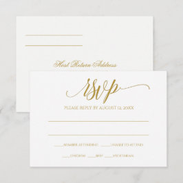 Svarskort för guld OSA | Luxe Calligraphy (Guld) Inbjudningar
