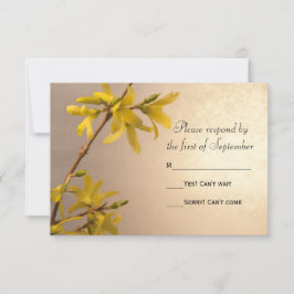 Svarskort för gult Vår Forsythia Bröllop OSA