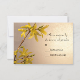 Svarskort för gult Vår Forsythia Bröllop OSA Kort