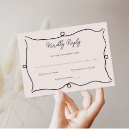 Svarskort för hand plockade Whimsical Gräns OSA Kort