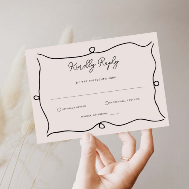 Svarskort för hand plockade Whimsical Gräns OSA Kort (Skapare uppladdad)