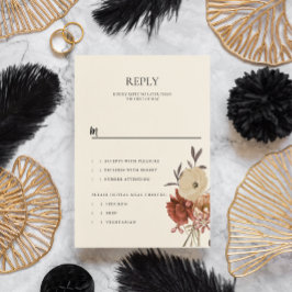 Svarskort för höstfälla Blommigt för elegant Inbjudningar