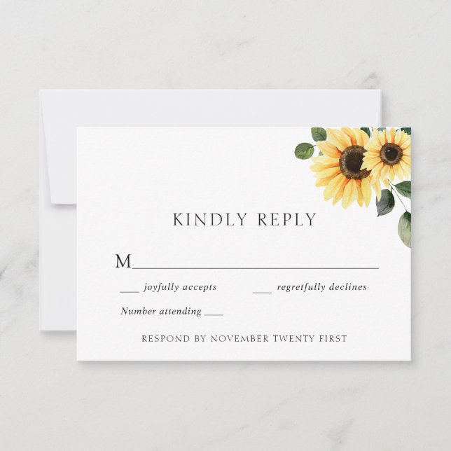 Svarskort för höstsolrosa Bröllop Inbjudningar (Framsida)