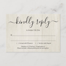 Svarskort för inbjudan - Rustik Trä