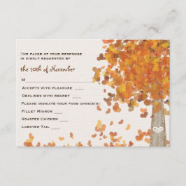 Svarskort för Initialer Träd Bröllop OSA