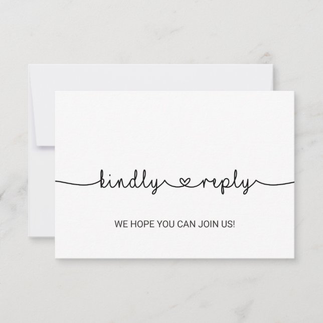 Svarskort för menyval med kärlekshjärta OSA kort (Framsida)