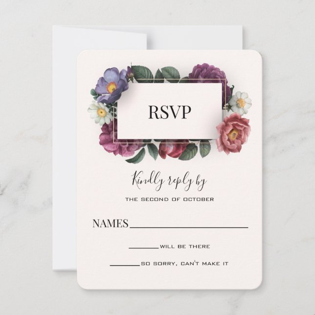 Svarskort för mörk Blommigts (Framsida)