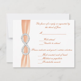 Svarskort för orange Diamond Infinity Bröllop OSA Kort