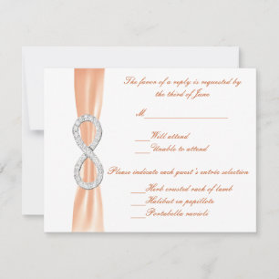 Svarskort för orange Diamond Infinity Bröllop OSA Kort