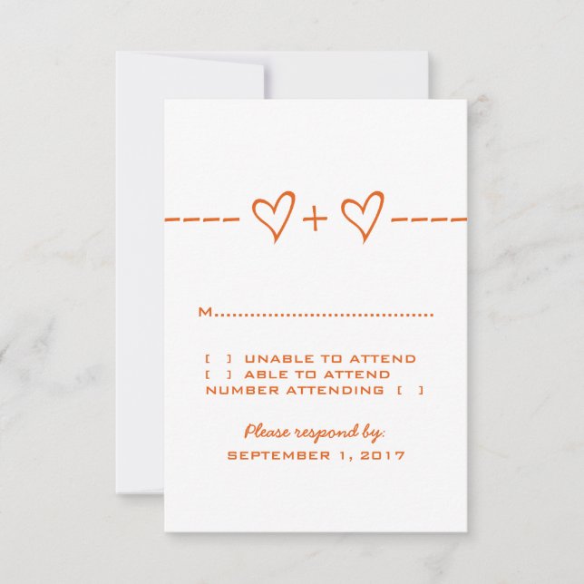 Svarskort för orange Heart Equation OSA Kort (Framsida)