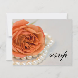 Svarskort för orange Ro och Pearls Bröllop OSA