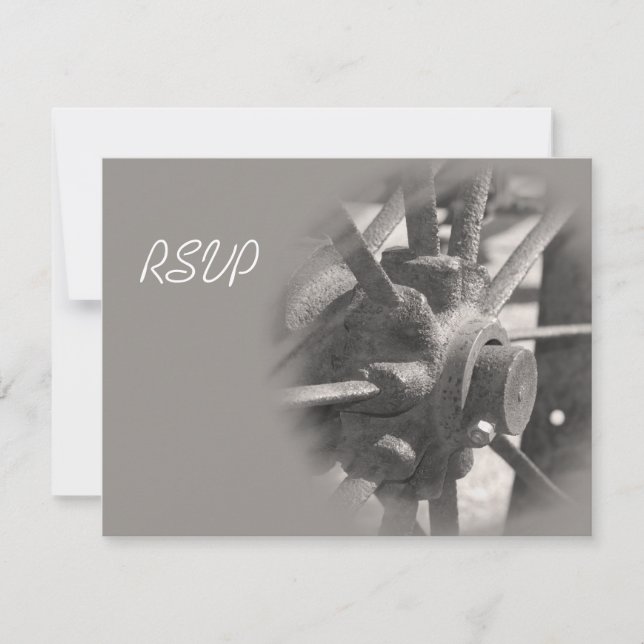 Svarskort för OSA av Landsbyggsbröllop av vagnhjul (Framsida)