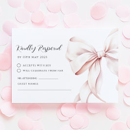 Svarskort för OSA av rosa Bow-Elegant
