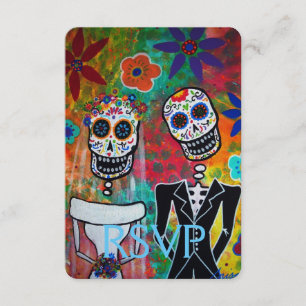Svarskort för osa Dia de los Muertos Bröllop Kort