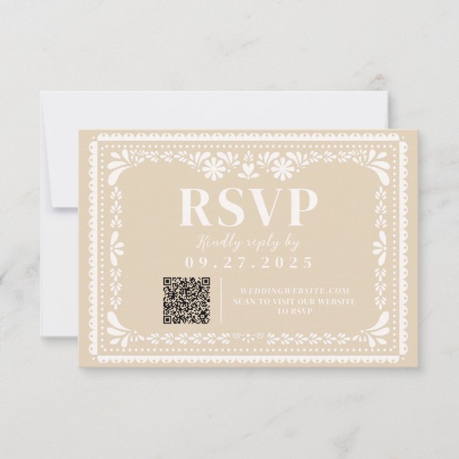 Svarskort för Papel Picado mexikansk neutral RSVP OSA Kort (Framsida)