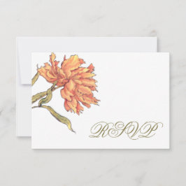 Svarskort för Peach Peony RSVP OSA Kort
