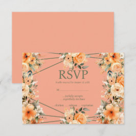 Svarskort för Peach Summer Roses menyval OSA Kort