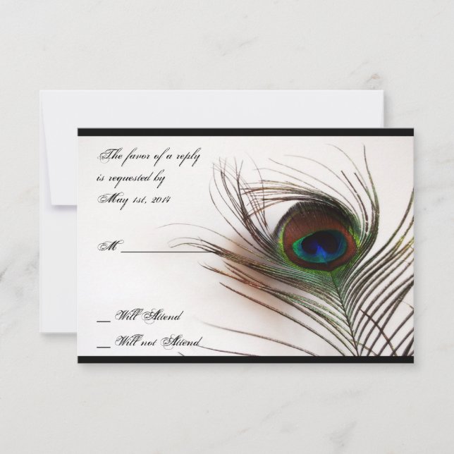 Svarskort för peacock Feather Glamor OSA Kort (Framsida)
