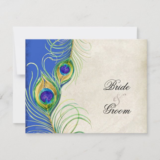 Svarskort för peacock Feathers Black Damask OSA Kort (Framsida)