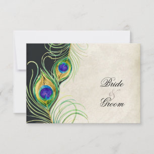 Svarskort för peacock Feathers Black Damask OSA Kort