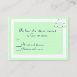 Svarskort för Pub/Bat mitzvah inbjudningar