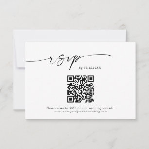 Svarskort för QR-kod Minimalistisk Bröllop OSA Tack Kort