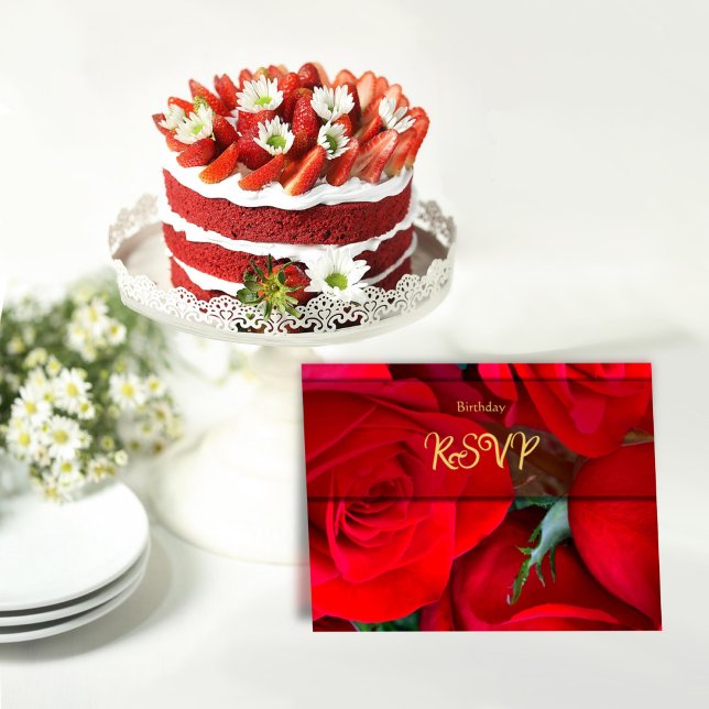 Svarskort för Red Rose Party Vykort (Skapare uppladdad)
