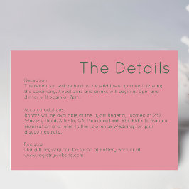 Svarskort för Retro Rosa Bröllop OSA Kort