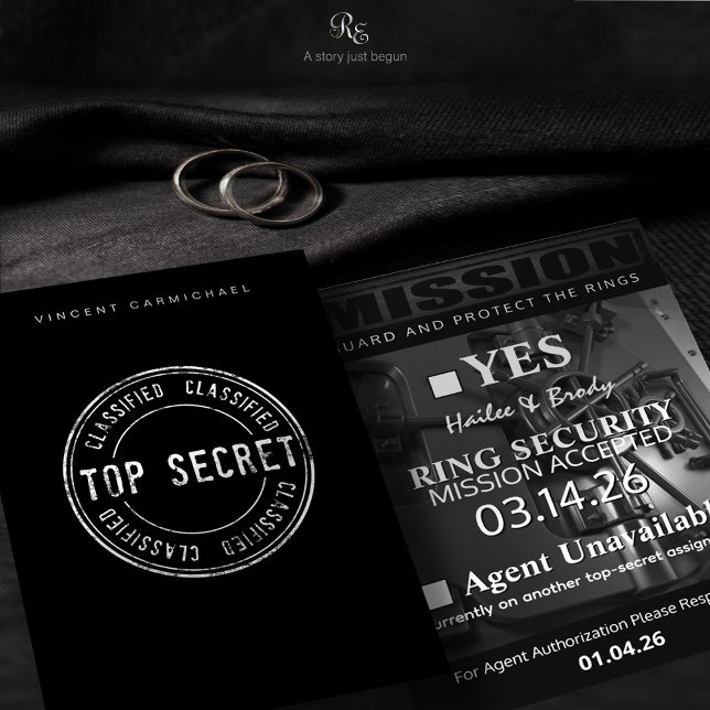 Svarskort för Ring Bearer Tack Kort (Top-secret response card for your Ring Security. Mission accepted or agent on another assignment.)
