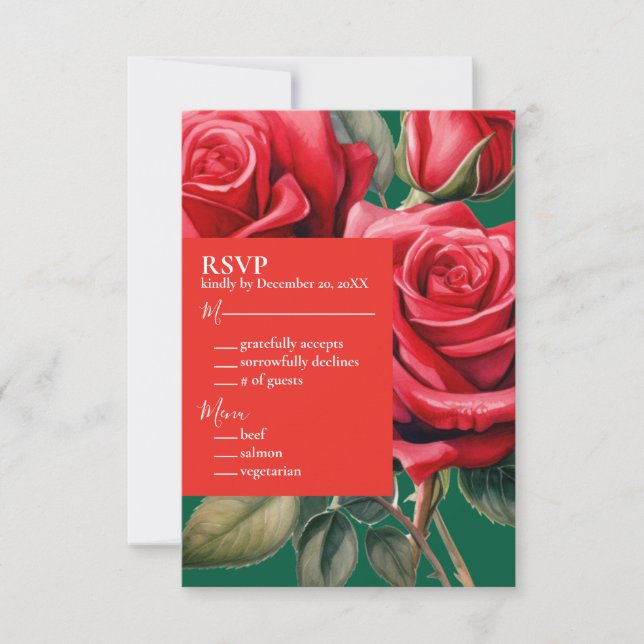 Svarskort för röd ros OSA Kort (Framsida)