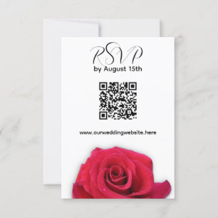 Svarskort för röd ros QR-kod Bröllop OSA Kort