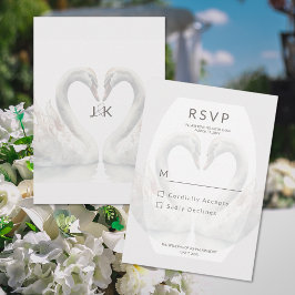 Svarskort för Romantic Svan Bröllop OSA