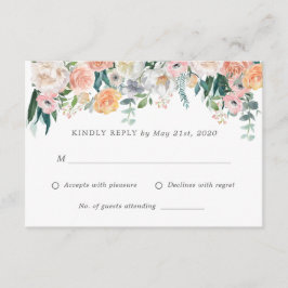 Svarskort för Romantisk  Flowers-Bröllop OSA Kort