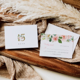 Svarskort för rosa Blommigt Quinceañera OSA kort