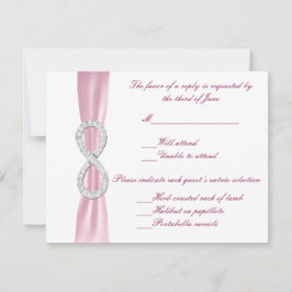 Svarskort för rosa Diamond Infinity Bröllop OSA Kort