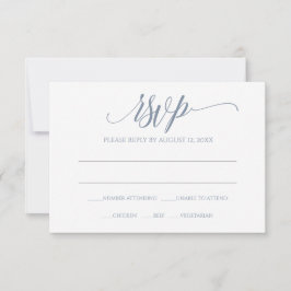 Svarskort för RSVP | Lyxig kalligrafi (dammig blå) OSA Kort