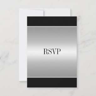 Svarskort för RSVP Svart Silver Alla evenemang Inbjudningar
