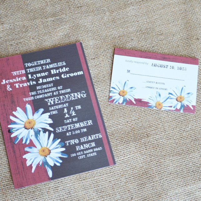 Svarskort för Rustic Barnwood Daisy OSA Kort (Skapare uppladdad)