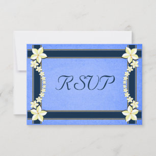 Svarskort för Rustic Blue Blommigt Bröllop OSA Kort
