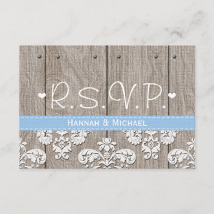 Svarskort för Rustic Blue Hydrangea Bröllop OSA Kort