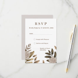 Svarskort för Rustic Elegance Blommigt Bröllop OSA Kort