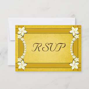 Svarskort för Rustic Guld Blommigt Bröllop OSA Kort