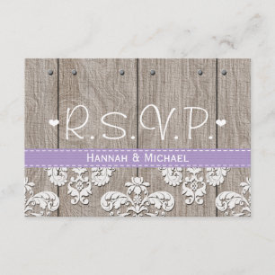 Svarskort för Rustic Lila Hydrangea Bröllop OSA Kort