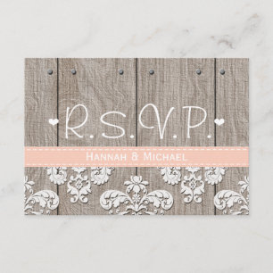 Svarskort för Rustic Peach Hydrangea Bröllop OSA Kort
