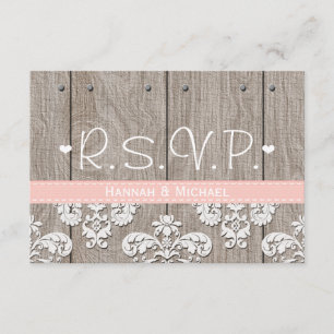 Svarskort för Rustic Rosa Hydrangea Bröllop OSA Kort