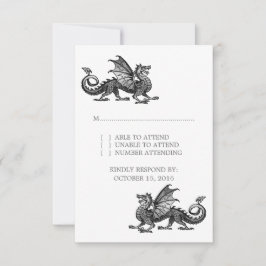 Svarskort för Silver Dragon Bröllop OSA Kort