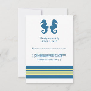 Svarskort för sjöhäst med blå Gult OSA Kort