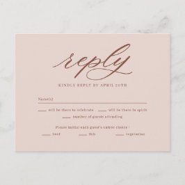 Svarskort för slutligt RSVP för bröllop Vykort